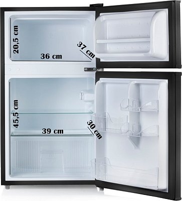 Lednice s mrazákem nahoře - černá - Primo PR157FR